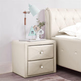 All 4 Kids Madelyn White Leather Upholstered Bedside Table