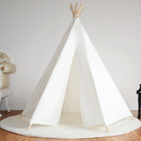 All 4 Kids Lily White Cotton Canvas Kids Hexagonal Teepee Tent