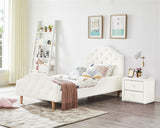 ALL 4 KIDS Kinsley Single PU Leather Upholstered Bed - White