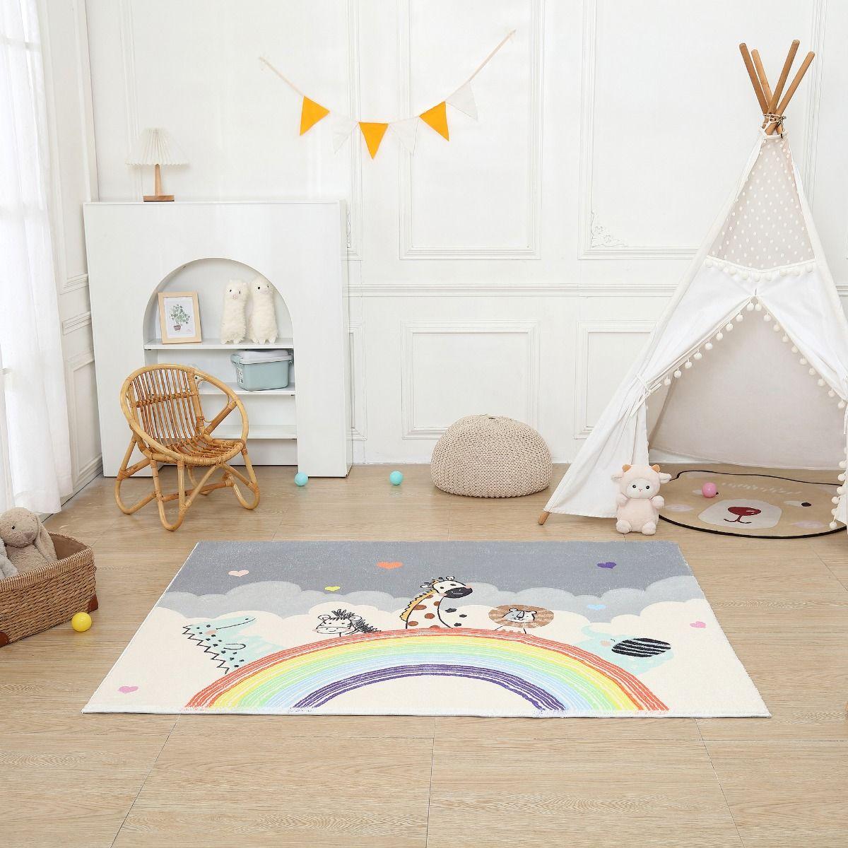 All 4 Kids Rainbow Animal Rug