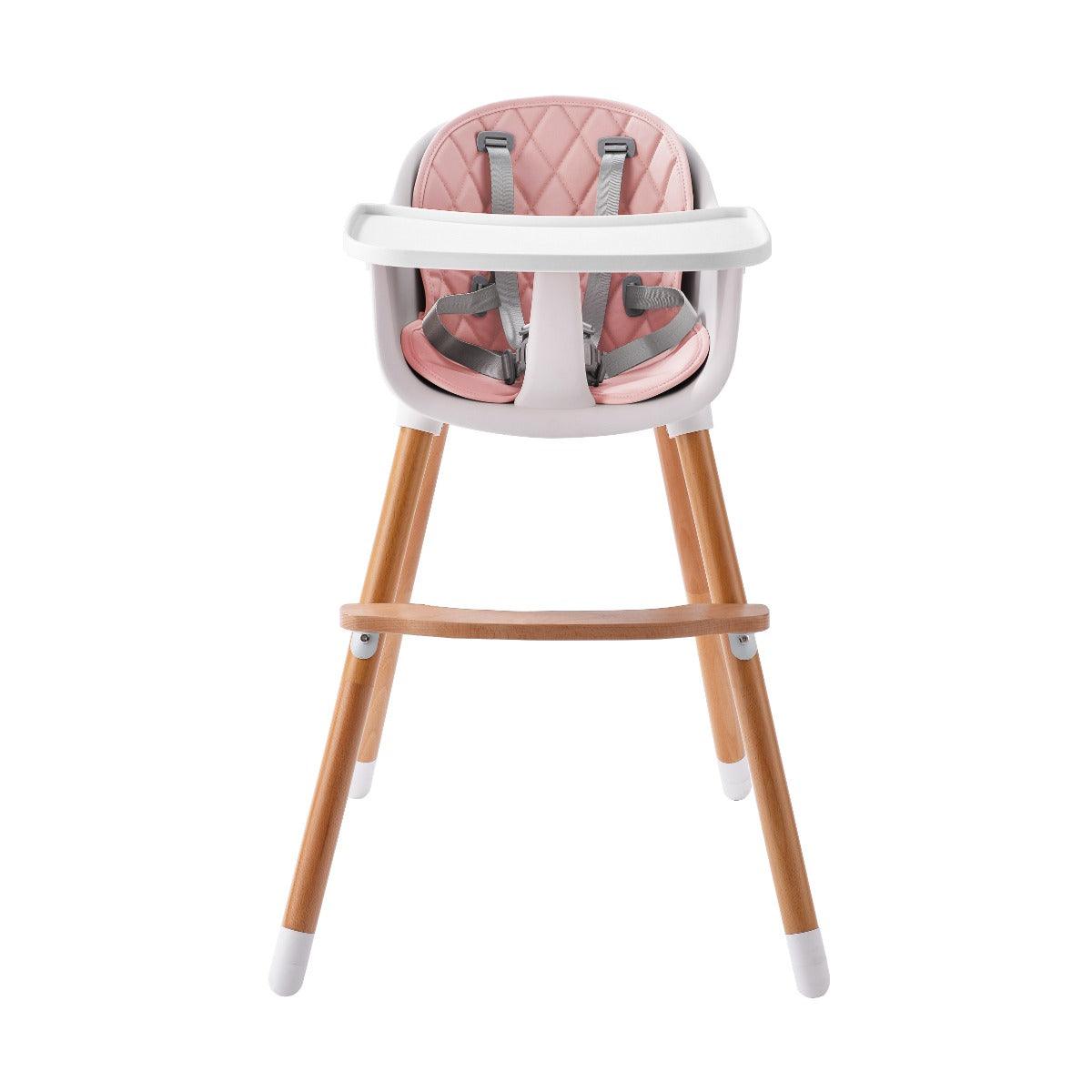 JOY  BABY Amelia 2-in-1 Timber Highchair - Pink