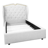 ALL 4 KIDS Princess PU Leather Upholstered King Single Bed - White