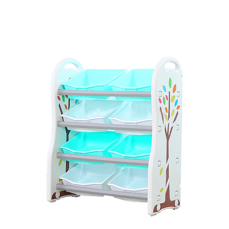 ALL 4 KIDS Addison 4 Tier 8 Bin Kids Toy Box Storage Unit - Powder Blue