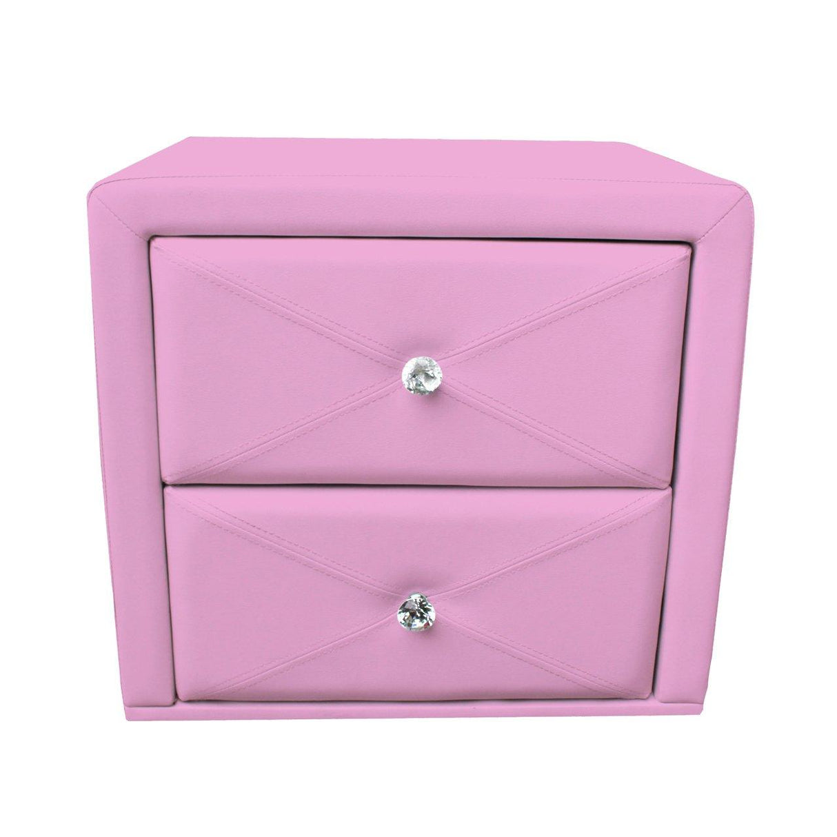 All 4 Kids Madelyn Pink Leather Upholstered Bedside Table