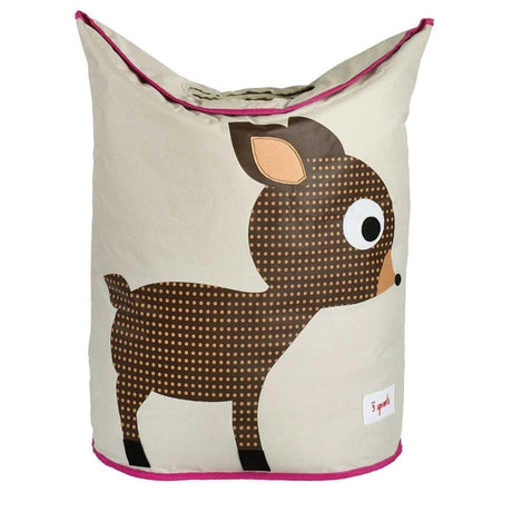 3 Sprouts Laundry Hamper - Pink Deer