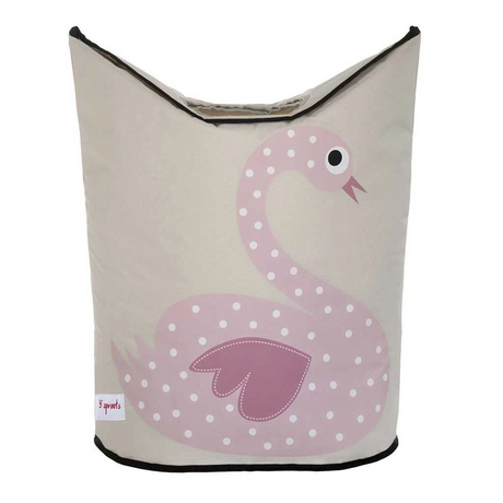 3 Sprouts Laundry Hamper - Pink Swan