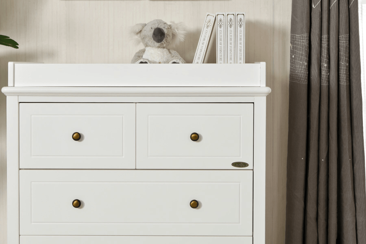 JOY BABY Comet 4 Drawer Chest of Drawer Change Table - White