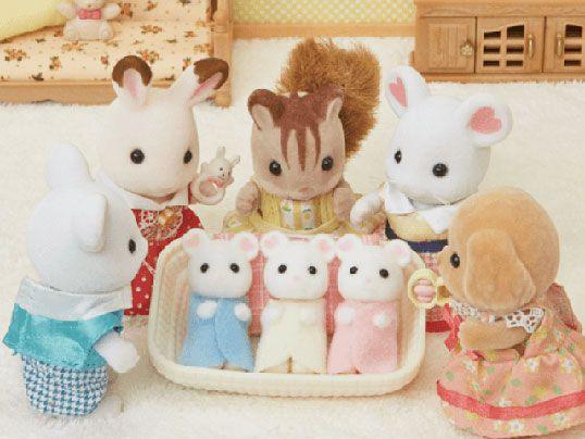 Sylvanian Families Marshmallow Mouse Family