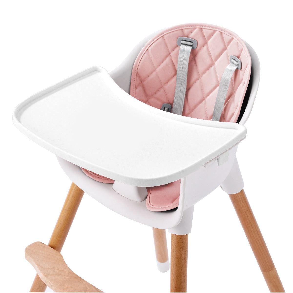 JOY  BABY Amelia 2-in-1 Timber Highchair - Pink