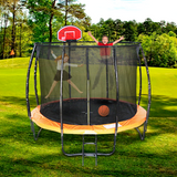 ALL 4 KIDS 10 FT Jump Zone Spring Trampoline with Basketball Board
