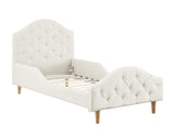 ALL 4 KIDS Kinsley Single PU Leather Upholstered Bed - White