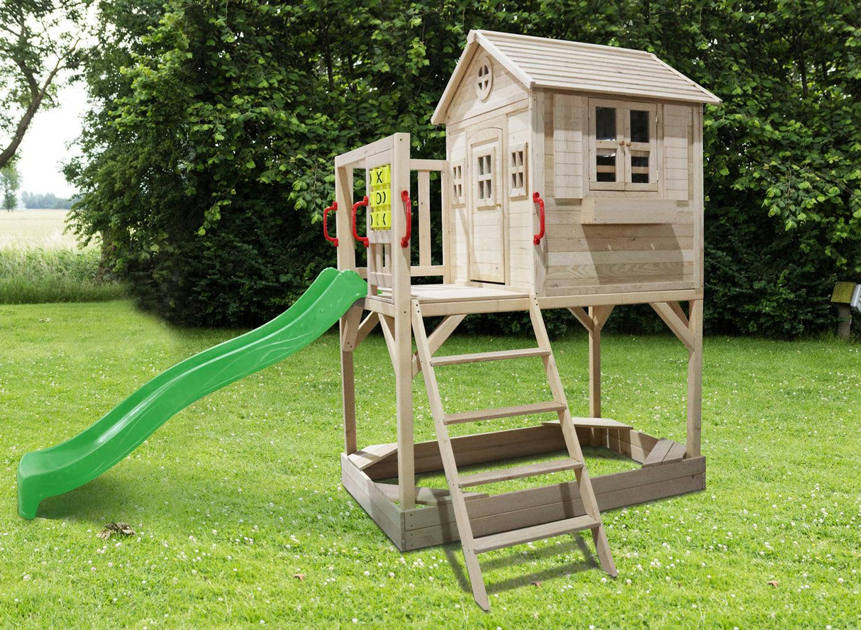 ALL 4 KIDS Brooklyn Cubby House with Slide and Sand Pitch