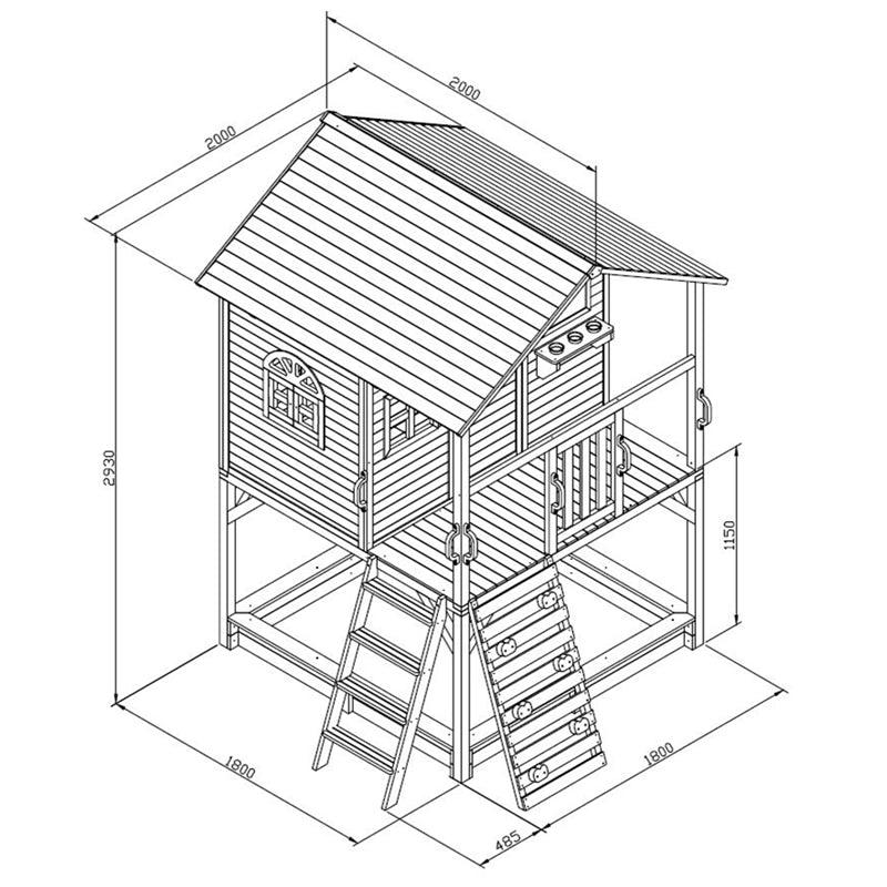 ALL 4 KIDS Aiden Huge Cubby House with Slide and Sand Pitch