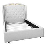 ALL 4 KIDS Princess PU Leather Upholstered King Single Bed - White