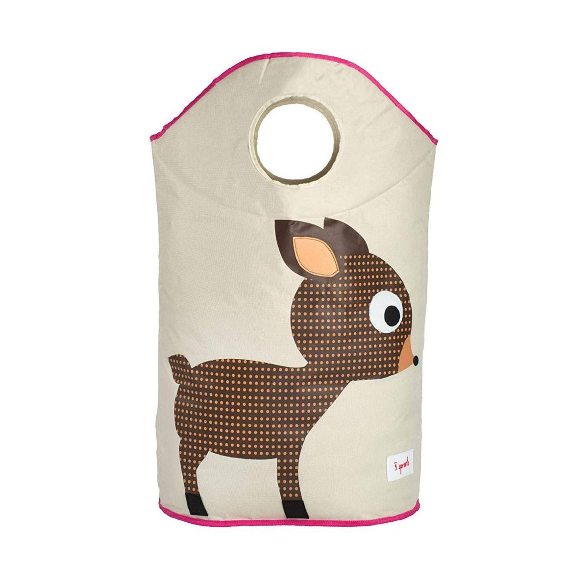 3 Sprouts Laundry Hamper - Pink Deer