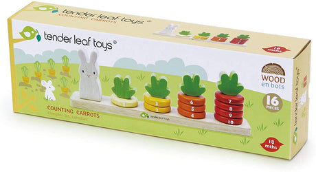 Tender Leaf Toys Counting Carrots Wooden Stacker