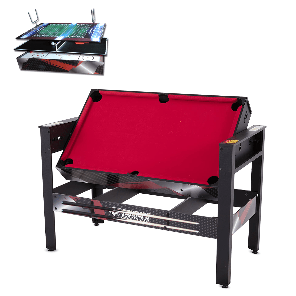 All 4 Kids Asher 4 in 1 4FT Activity Entertainment Play Pool Table