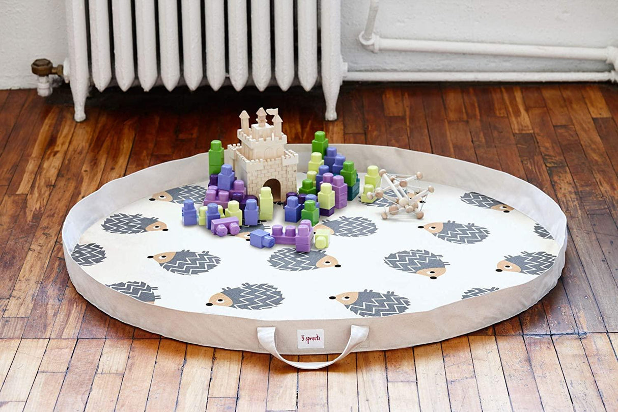 3 Sprouts Play Mat - Grey Hedgehog