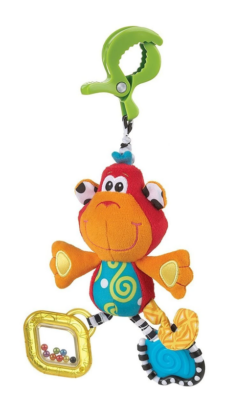 Playgro On The Go Dingly Dangly Stroller Toys - Curly The Monkey