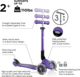 Globber Junior Primo Foldable Scooter with Fantasy Light - Violet