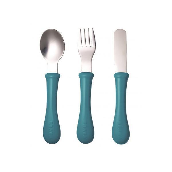 Beaba Stainless Steel Training Cutlery Set - Blue