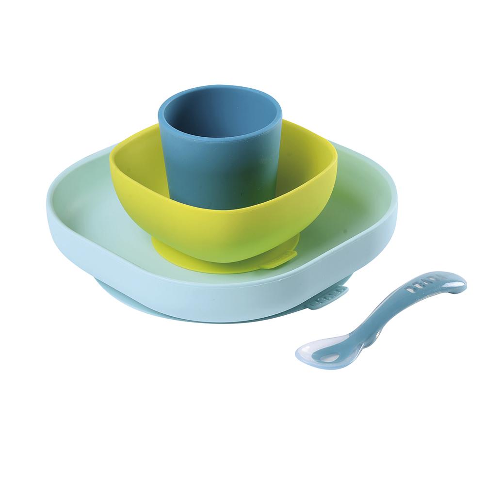 Beaba Silicone Suction Meal Set- Blue