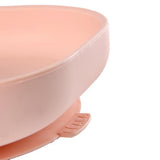 Beaba Silicone Suction Divided Plate & Spoon- Pink