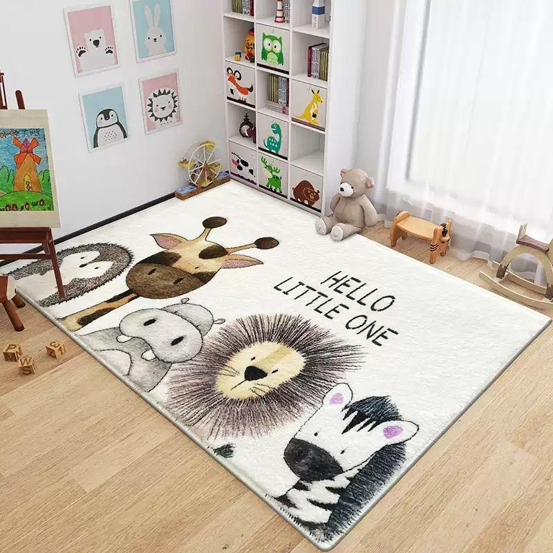 All 4 Kids Hello Little One Safari Animal Rug