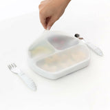 Bumkins Silicone Grip Dish + Lid - Marble