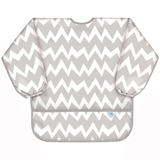 Bumkins Waterproof Sleeved Bib - Grey Chevron