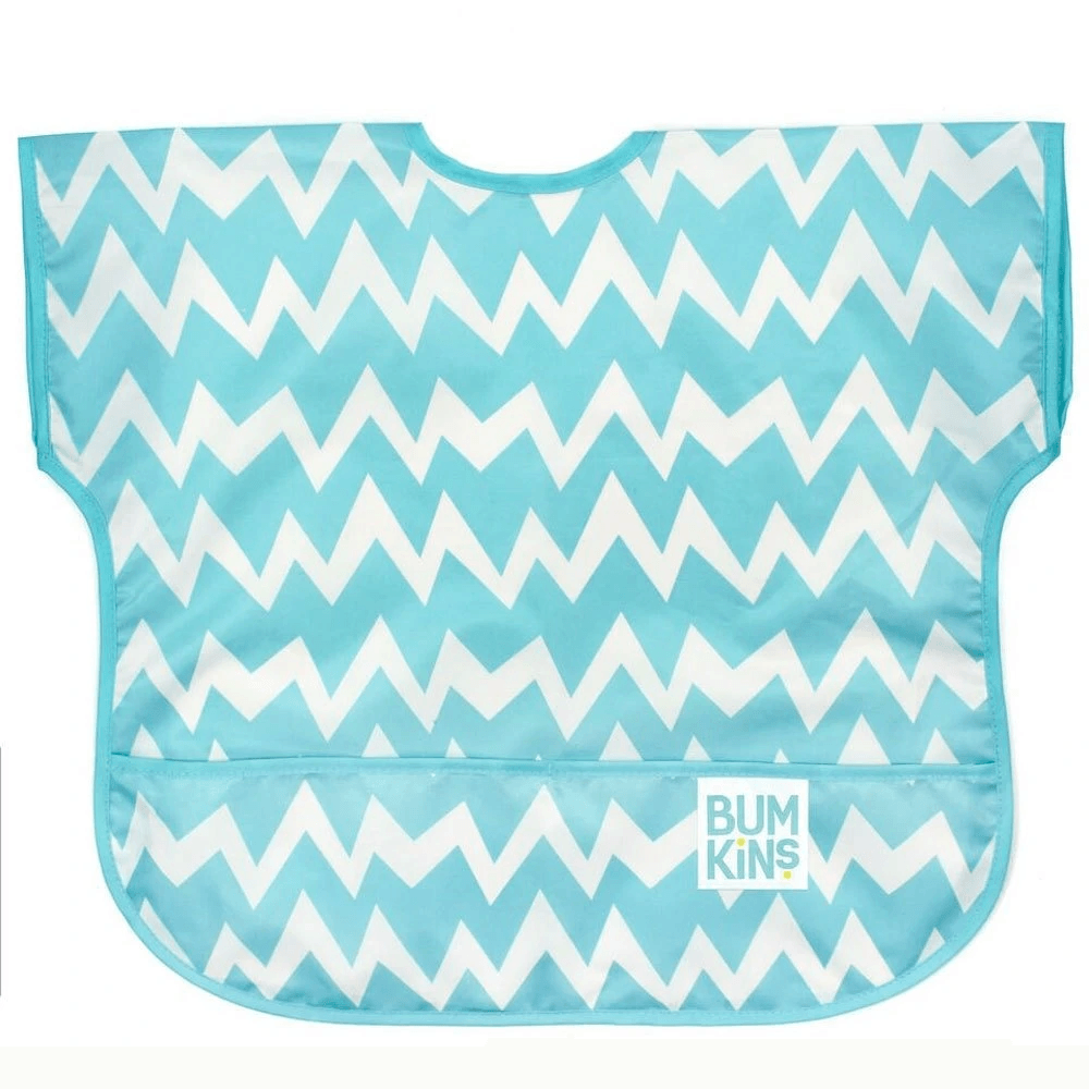 Bumkins Waterproof Junior Bib - Blue Chevron