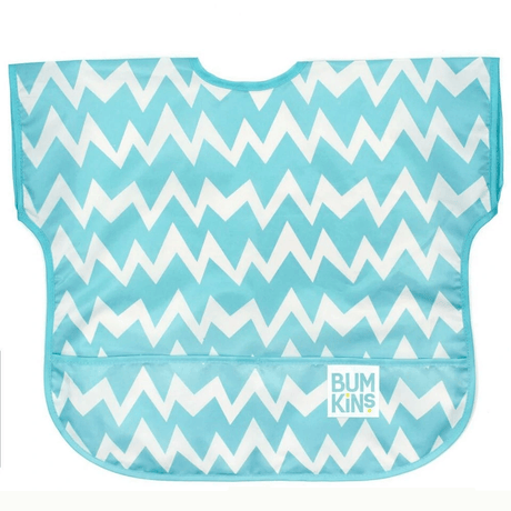 Bumkins Waterproof Junior Bib - Blue Chevron