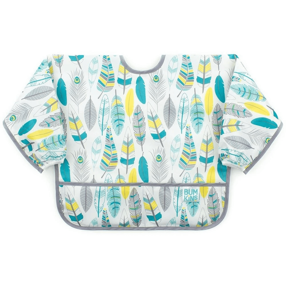 Bumkins Waterproof Sleeved Bib - Feathers