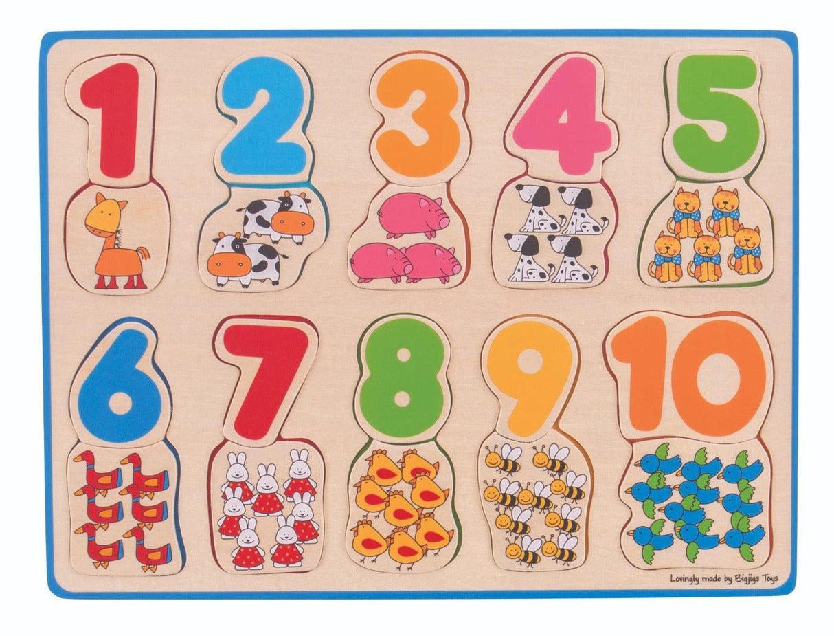 Bigjigs Toys Number and Colour Matching Puzzle