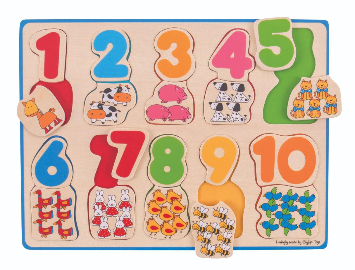 Bigjigs Toys Number and Colour Matching Puzzle