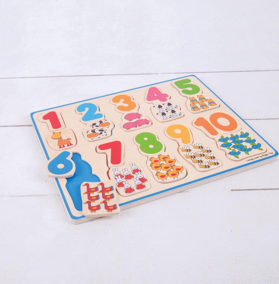 Bigjigs Toys Number and Colour Matching Puzzle