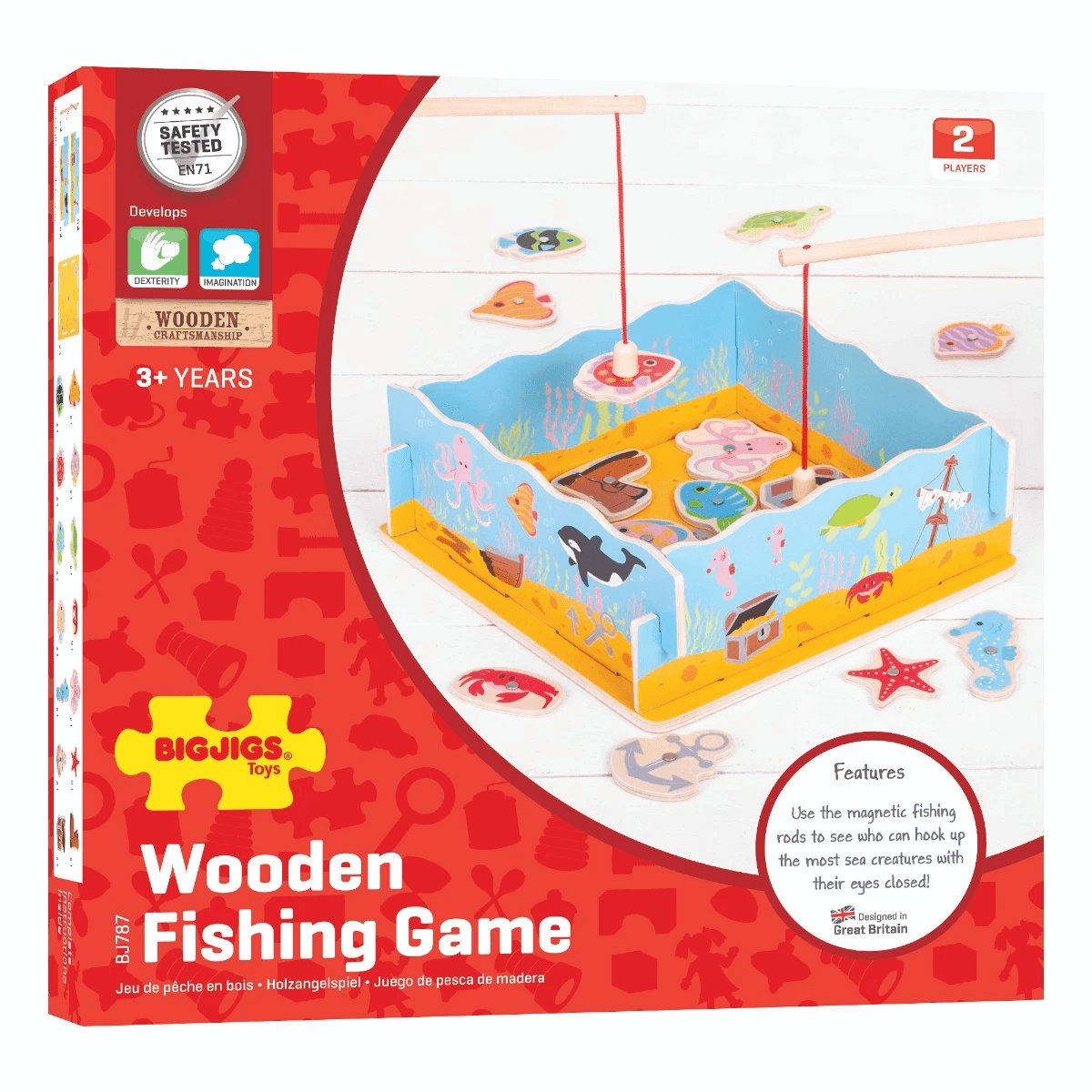 Bigjigs Toys Magnetic Fishing Game with Base