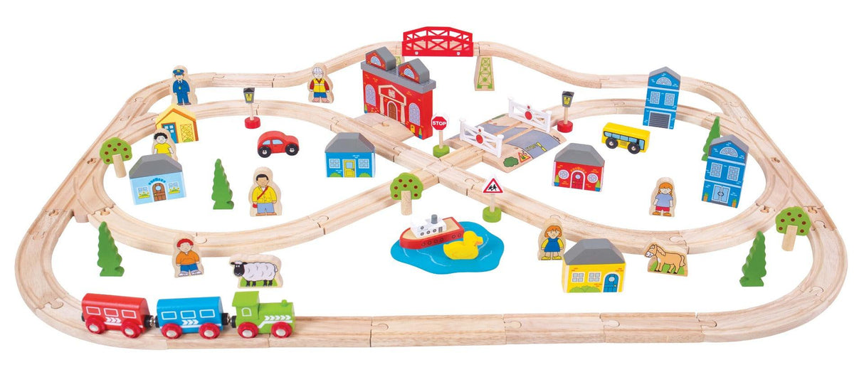 Bigjigs Rail Town and Country Train Set