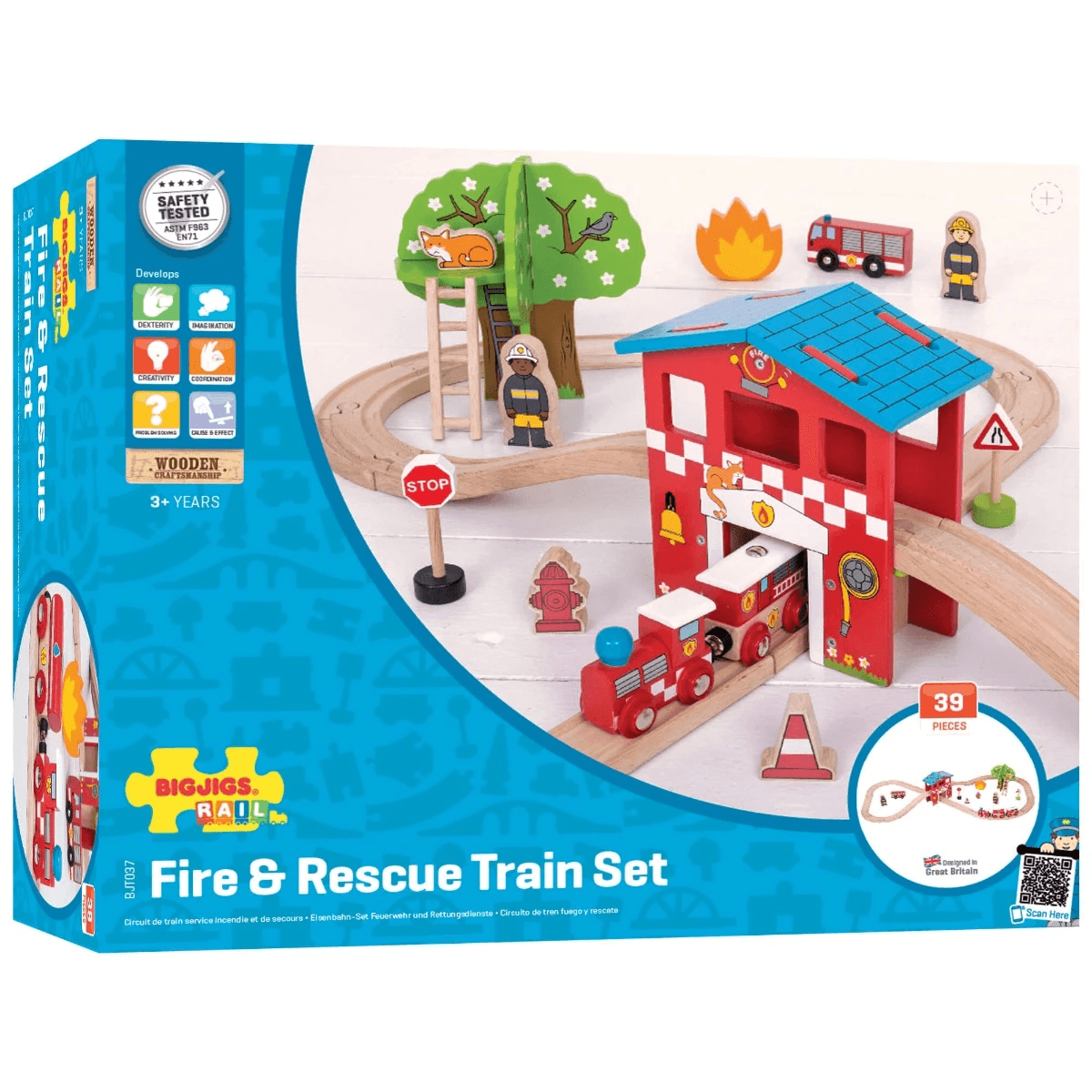 Bigjigs Rail Fire Station Train Set