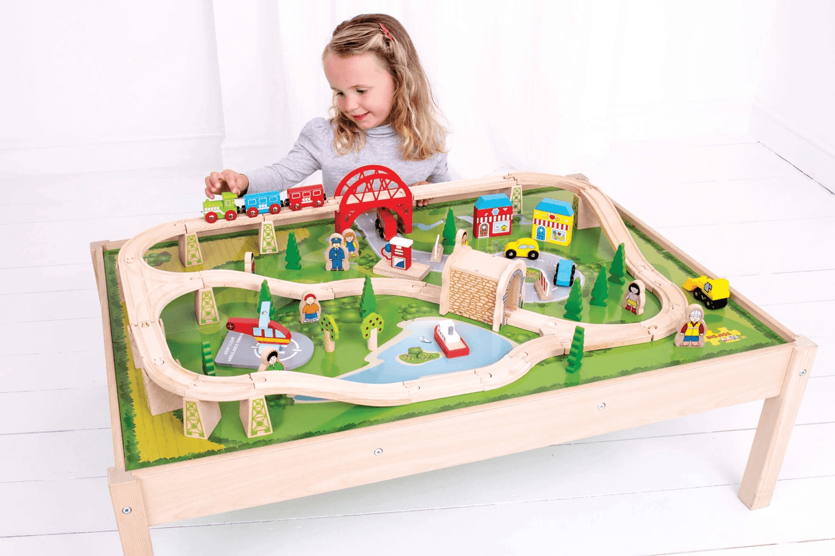 Bigjigs Rail Services Train Set and Table