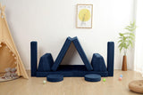 All 4 Kids Ethan 10 PCS Modular Play Couch - Dark Blue