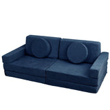 All 4 Kids Ethan 10 PCS Modular Play Couch - Dark Blue