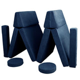 All 4 Kids Ethan 10 PCS Modular Play Couch - Dark Blue