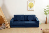 All 4 Kids Ethan 10 PCS Modular Play Couch - Dark Blue