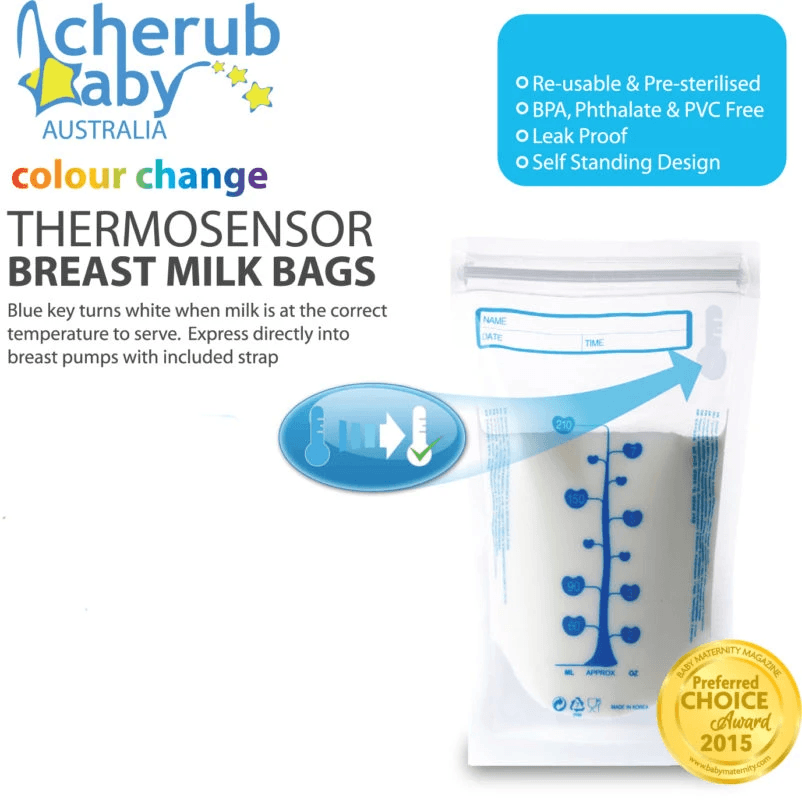 Cherub Baby Natripur ThermoSensor Re-usable Breast Milk Storage Bags 20PK