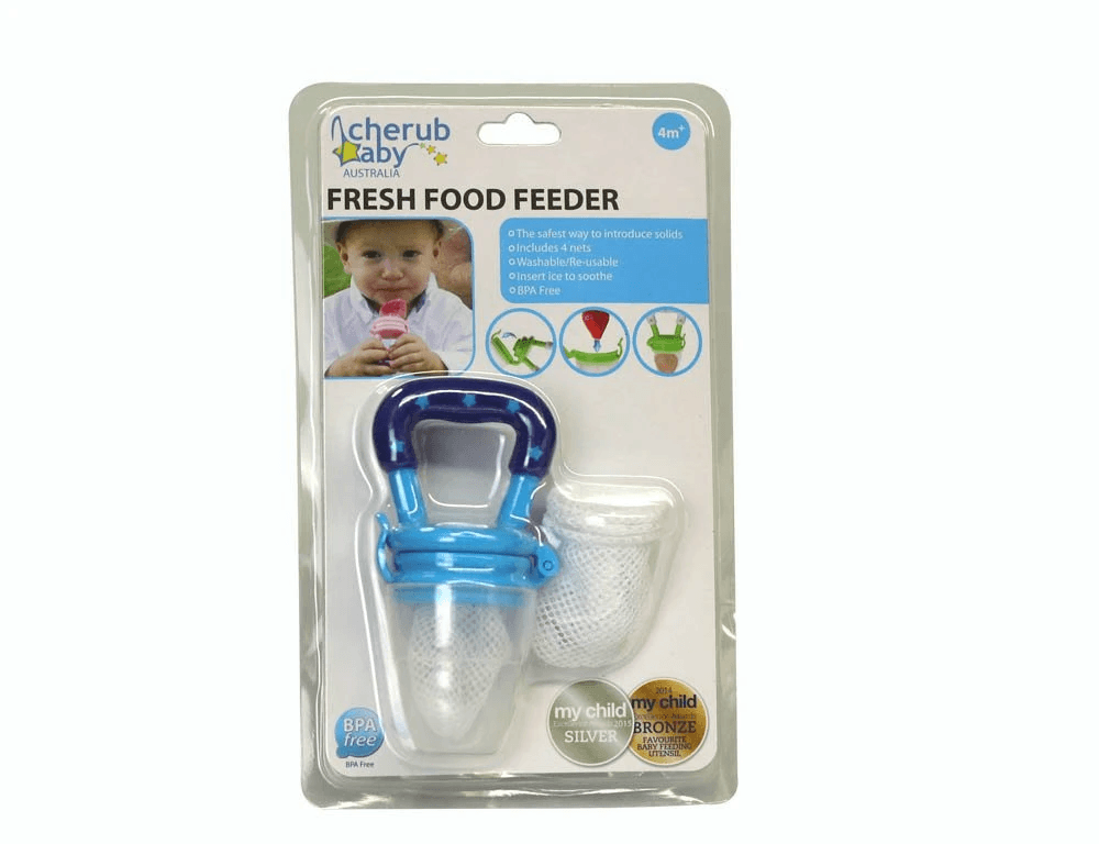 Cherub Baby Fresh Food Feeder With 3 Replacement Nets - Blue