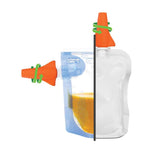 Cherub Baby Food Pouch Spout Pink & Orange 2pk