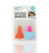 Cherub Baby Food Pouch Spout Pink & Orange 2pk