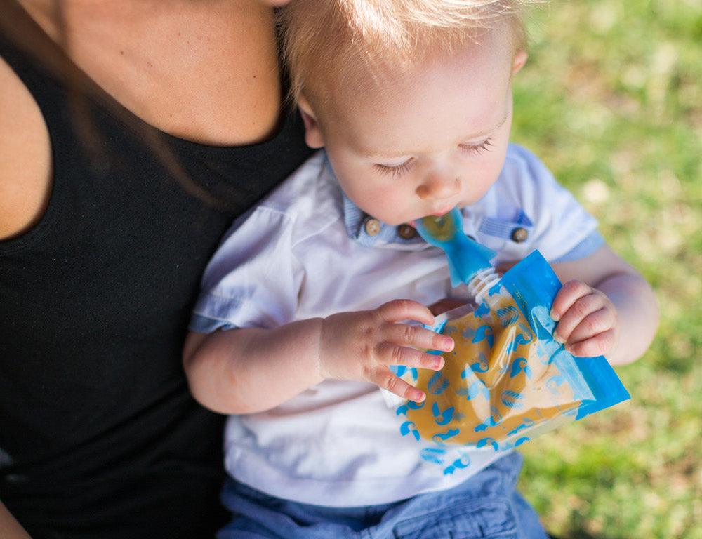 Cherub Baby Re-usable Food Storage Pouch 10pk Special Edition Green & Blue