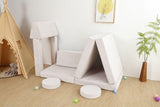 All 4 Kids Ethan 10 PCS Modular Play Couch - Cream